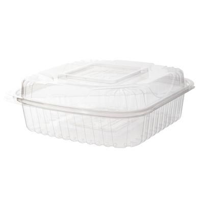 Eco Products EP-LC81 Hinged Lid Food Container - 8" x 8" x 3", PLA, Clear