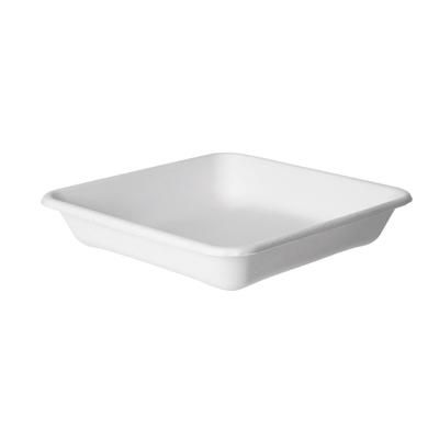 Eco Products EP-SCS9TNFA 9" Square Vanguard WorldView Take-Out Container - Molded Fiber, White