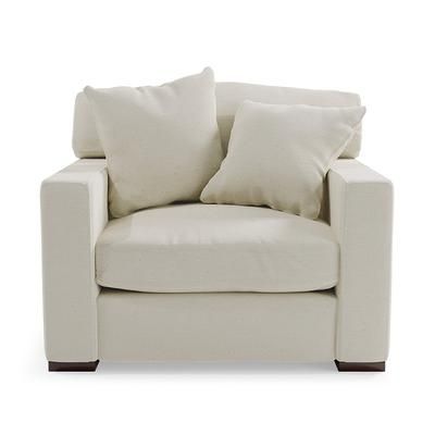 Salem Upholstered Chair & A Half - Fabric, Crypton Chenille Nomad Snow (Stocked) - Grandin Road