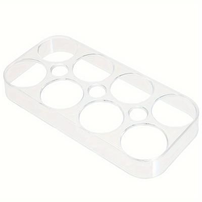 TEMU 1/2pcs Transparent Egg Container Refrigerator Egg Holder Tray, 8 Egg Containers