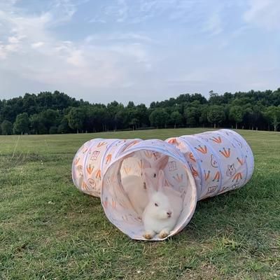 TEMU 3-way Rabbit Tunnel - Collapsible Play Tube For Bunnies, Small Pet Hideaway Toy