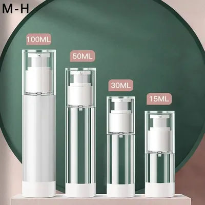 15ml 30ml 50ml 80ml 100ml Clear Airless Cosmetic Cream Pump Bottle Travel Size Dispenser Makeup Container for Cream Gel Lotion