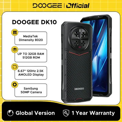 World Premiere DOOGEE DK 10 5G Rugged Phone Dimensity 8020 6.67" 2.5K AMOLED Display 12GB 512GB 5150mAh 120W Charge Smartphone
