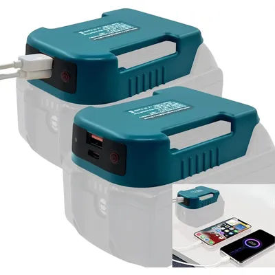 USB Charger Adapter Compatible for Makita 18V Li-ion Battery Dual Output Port with USB Type-C Charging Interface(Adapter Only)