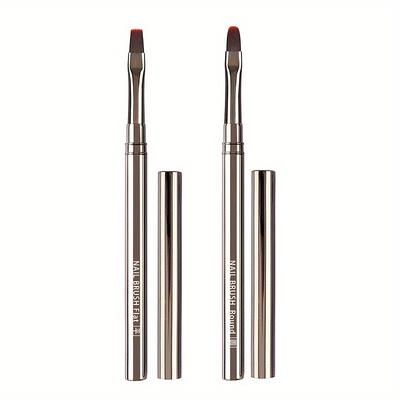 TEMU Professional Nail Art Brushes Drawing Painting Flat Head Round Head Brushes For Manicure Tools Gradient Shadow Acrylic Pens