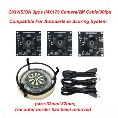 GXIVISION IMX179 Camera Module 2M Cable 30fps 3mm Lens Without Distortion,Compatible For Autodarts. io DIY Webcam,USB Drive Free