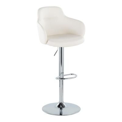 Boyne Adjustable Barstool - Set Of 2 by Lumisource in Chrome White