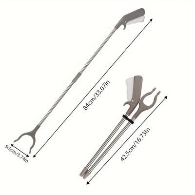 TEMU Stainless Steel Tool - 84cm Long Handle Trash Pick-up Claw With Comfort Grip, Ideal For Pregnant Women, Outdoor Litter Collection, And Sanitation Use