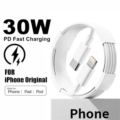 Câble de charge rapide PD 30W pour iPhone 14 Plus 13 12 mini 11 Pro XS Max XR X 8 7 Plus SE câble USB-C de chargeur rapide 1m 1.5m 2m 3m