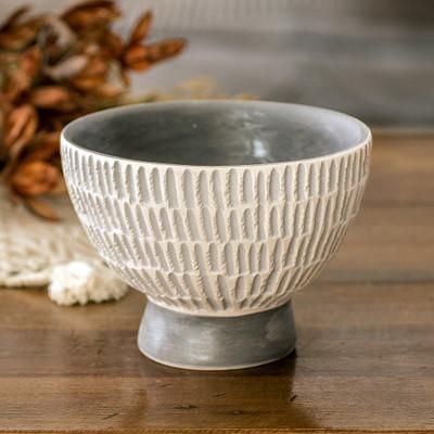 Harmonious Symphony in Grey,'Guatemalan Handcrafted Textured Ivory and Grey Ceramic Vase'