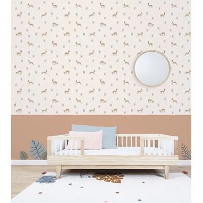 Carta da parati intessuta stampa gazzelle (50 cm x 10 m)