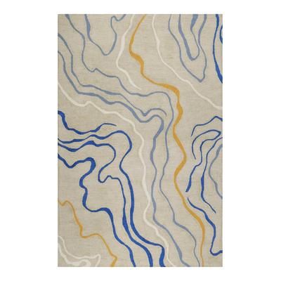 Tappeto a pelo corto con motivo astratto beige multicolore 80x150