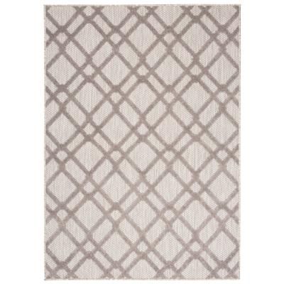 Tappeto interni esterni 3d beige gris oscuro quadrati 120x170cm