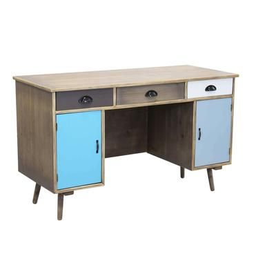 Scrivania scrittoio in truciolare multicolor 121x50.5x55