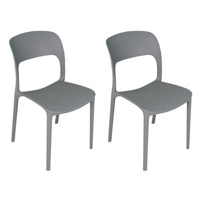 Sedia impilabile in polipropilene grigio scuro (2pz)