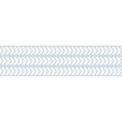 Tappeto in vinile foglie vintage azzurro polvere 48x198 cm