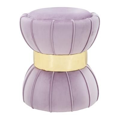 Pouf imbottito in tessuto rosa Ø cm 40x44