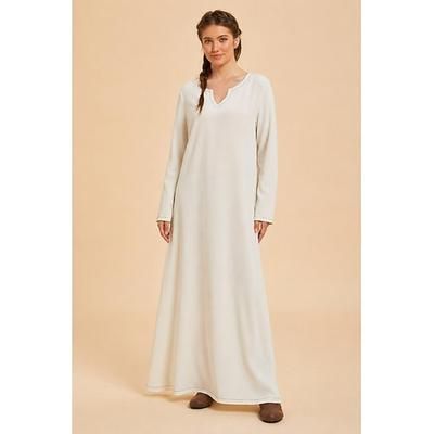 Retrò Vintage Medievale Rinascimento Lunghezza alla caviglia Camicia da notte Abito Tunica Normale Vichingo Tubino Colonna Scollo a V Costume Per donna Vichingo Halloween Carnevale LARP Fiera