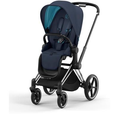 Cybex Priam 4 Stroller (One Box) - Chrome / Black / Nautical Blue