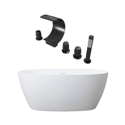 Randolph Morris Luna 59 Inch Acrylic Double Ended Freestanding Tub and Faucet Package RMD53-MBF6