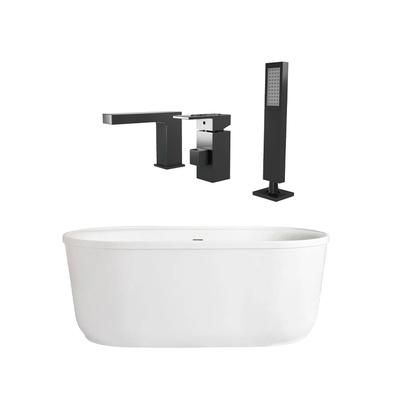 Randolph Morris Stewart 60 Inch Acrylic Double Ended Freestanding Tub Package RMBP103-60-MBF7