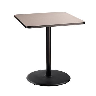 National Public Seating CT33636RBPBTMGY 36" Square Bar Height Table - Grey Nebula Laminate Top, Steel Base, Gray