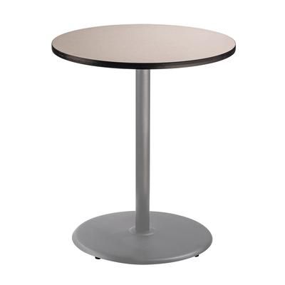 National Public Seating CTG13636RBPBTMGY 36" Round Bar Height Table - Grey Nebula Laminate Top, Steel Base, Gray