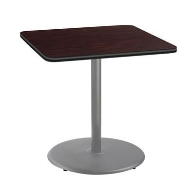 National Public Seating CTG33636RCPBTMMY 36" Square Counter Height Table - Mahogany Laminate Top, Steel Base