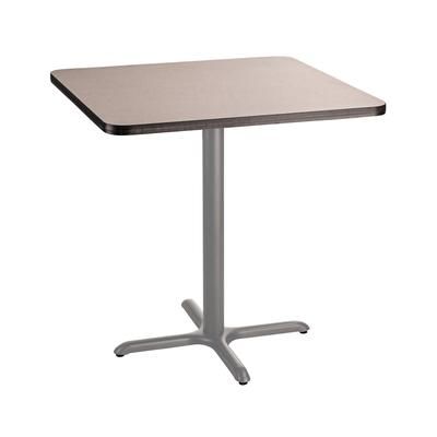 National Public Seating CTG33636XCPBTMGY 36" Square Counter Height Table - Grey Nebula Laminate Top, Steel Base, Gray