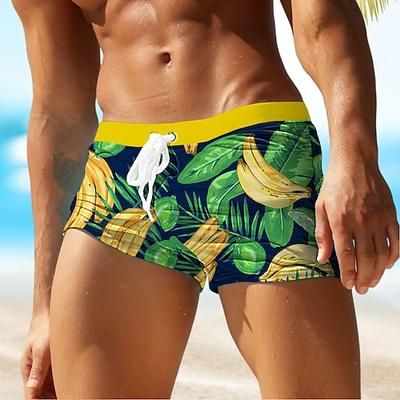 Per uomo Foglia Frutta Piante Costumi da bagno Pantaloncini da mare Pantaloncini da Surf Misura del girovita medio Moda Designer Surf Ferie Spiaggia Coulisse Tasca Elastico in vita progettista