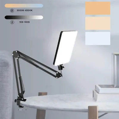 LED Photography Light Selfie Lights Conference Lighting Photo Studio Lamp With Scissor Arm Stand For