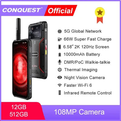 CONQUEST S23 5G Network Network 108MP Camera 12GB 512GB 66W Thermal Imaging 5G IP68 Waterproof NFC