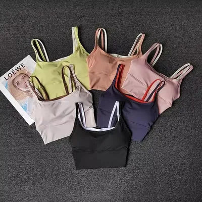 Soutien-gorge de Sport respirant pour femmes, résistant aux chocs, hauts de Fitness, Push Up, haut court, brassière, haut d'entraînement, de Yoga, sans couture