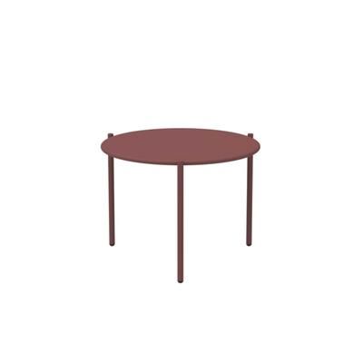 Tavolo basso da caffè tondo in metallo cm 60x60 46h Terracotta