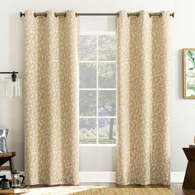 Wide Width Satti 100% Blackout Grommet Panel by BrylaneHome in Gold (Size 40" W 96" L)