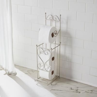 Scroll Toilet Paper Holder by BrylaneHome in Brushed Nickel