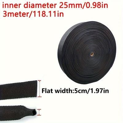 TEMU Heat Shrink Braided Cable Sleeve 12-90mm Insulation Flam Retardant Wire Wrap Sheath Protection Pet Organizer