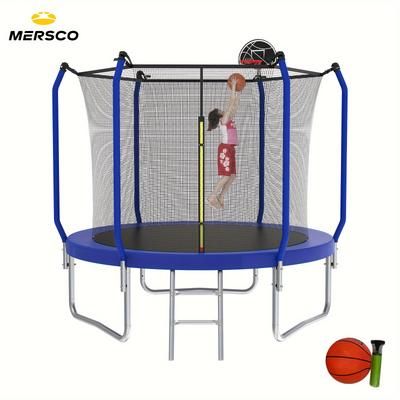 TEMU 10ft Trampoline With Basketball Hoop, Reinforced Type Outdoor Trampoline With Enclosure Net Christmas, Gift