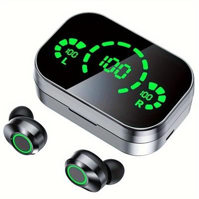 Greatwall Tws Wireless Earphones Hifi Music Stereo Headphones Led Power Display Touch Control Sport Earbuds With Built-in Microphone Hd Call Charging Box Can Be Used As A Mirror
