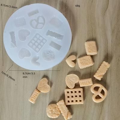 TEMU Various Cookie Shape Mold For Diy Simulation Cookie Shape Silicone Mold Candle Decoration Mold