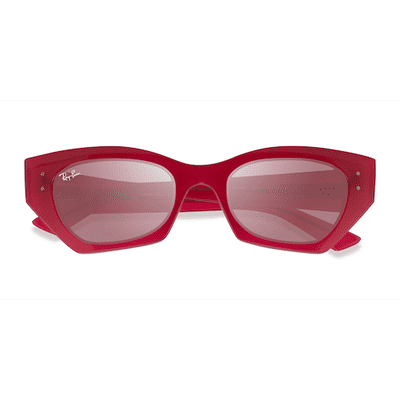 Female s geometric Clear Pink Eco Friendly,Plastic Prescription sunglasses - Eyebuydirect s Ray-Ban RB4430 Zena