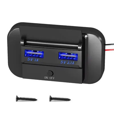 Adaptateur de prise de chargeur de voiture USB pour touristes, QuUNICEF, 5V, 3.1A, chargeur rapide de voiture avec interrupteur pour bus, montres, bateau, camion