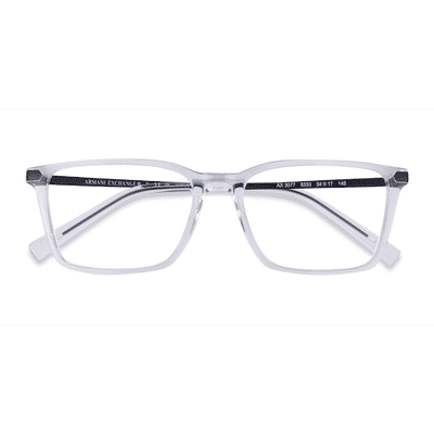 Unisex s rectangle Crystal Clear Plastic Prescription eyeglasses - Eyebuydirect s Armani Exchange AX3077