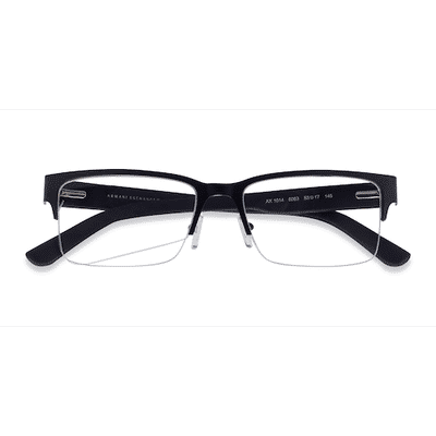 Unisex s rectangle Matte Black Metal Prescription eyeglasses - Eyebuydirect s Armani Exchange AX1014