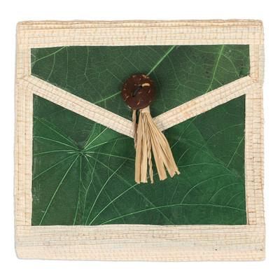'Eco-Friendly 35-Page Natural Fiber Notebook in Green'