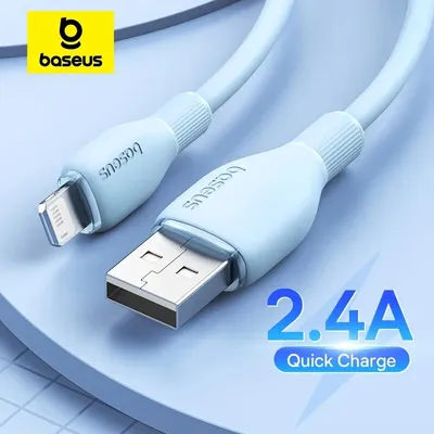Baseus TPE 2.4A Fast Charging USB Cable for iPhone 14 13 Pro Max Xs Xr X 8 Plus Cable for iPhone