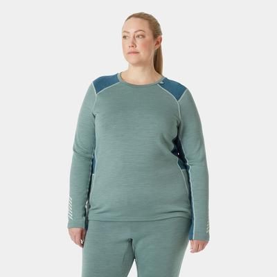Helly Hansen Women's LIFA® Merino Midweight Crew Plus Shirt Green 1X