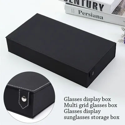 Glasses Case 5/8 Slot Grid Glasses Sunglasses Display Rack Holder Glasses Organizer Rectangle Sunglasses Storage Box