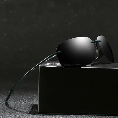 Lunettes de soleil sans monture ultra légères pour hommes, lunettes de sport pour la conduite, neuves