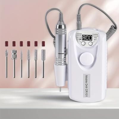 TEMU Portable Electric Nail Drill 35000rpm: Professional Nail File Machine, Cordless Rechargeable Nail Drill E File For Acrylic Nails Remove Nail Gel Polish Manicure For Salon Home With Bits Kit